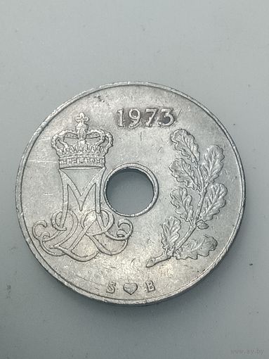 Дания 25 эре 1973 года .