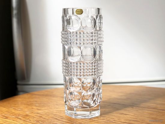 Ваза Чехия Богемия хрусталь 26х9,5см винтаж авторская