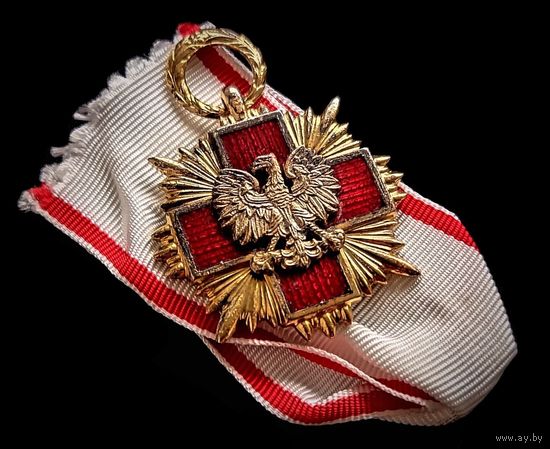 ПОЛЬША. ПОЧЕТНЫЙ ЗНАК P.C.K. I СТЕПЕНИ (ЗОЛОТОЙ II КЛАСС (малый)) - ПОЛЬСКОГО КРАСНОГО КРЕСТА