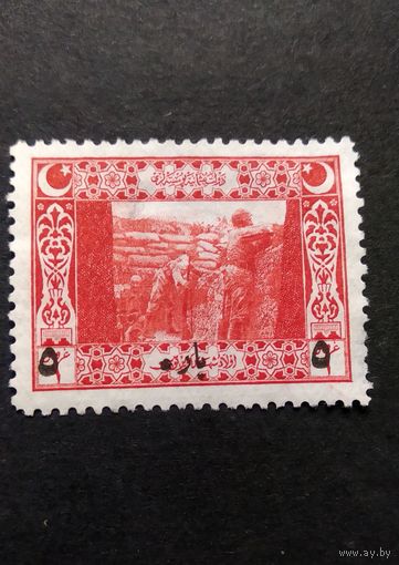 Турция 1917 Солдаты в траншее . надпечатка  \273фк\
