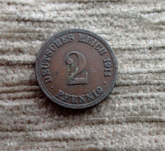 Werty71 Германия 2 пфеннига 1914 A