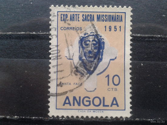 Ангола, колония Португалии, 1952. Выставка миссионерского искусства, голова Христа