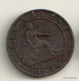 Испания 2 сентимо 1870