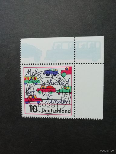 Германия. 1997 Марка "Безопасность дорожного движения детям" (гашеная с клеем) Mi.1954 каталог 0.30 евро