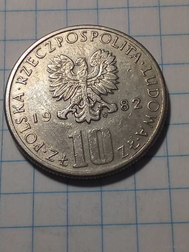10 злотых Польша 1982 год