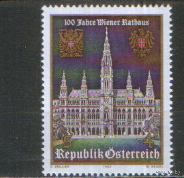 Полная серия из 1 марки 1983г. Австрия "100 лет Венской ратуше" MNH
