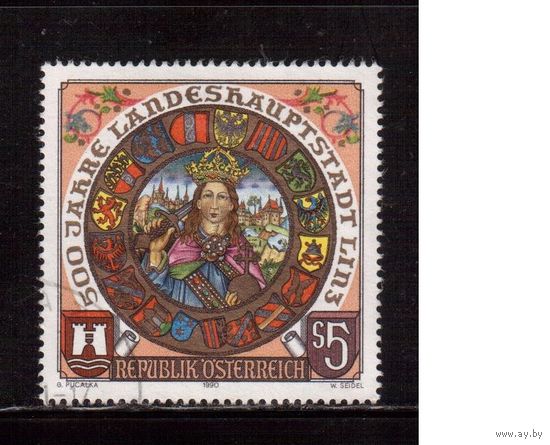 Австрия-1990,(Мих.1983) гаш., Линц, Искусство, Гобелен