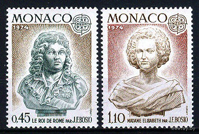 1974 Монако. Марки Европа. Скульптуры