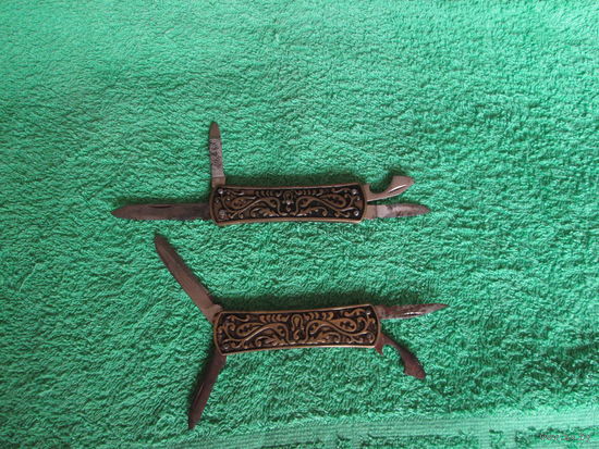 Нож ссср, складной-манекюрный ,Рукоять бронзовая в эмали с рисунком.З-Д / с т и з.Цена за 1шт,