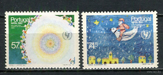 Португалия - 1987 - Рождество - 2 марки. MNH.  (Лот 55JN)-T4P13