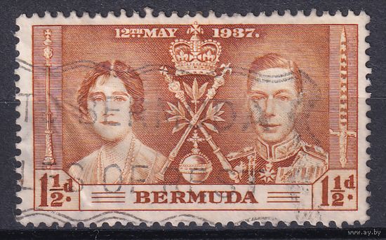 9a.BrKS. Великобритания. Колонии. Бермуды. Коронация Георга VI и Елизаветы. 1937 г. 1 1/2d. Mi.#99.