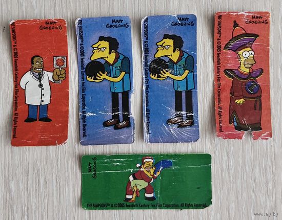 Наклейки от жвачки. "The Simpsons"/"Симпсоны". 2005г. Цена за 1шт.