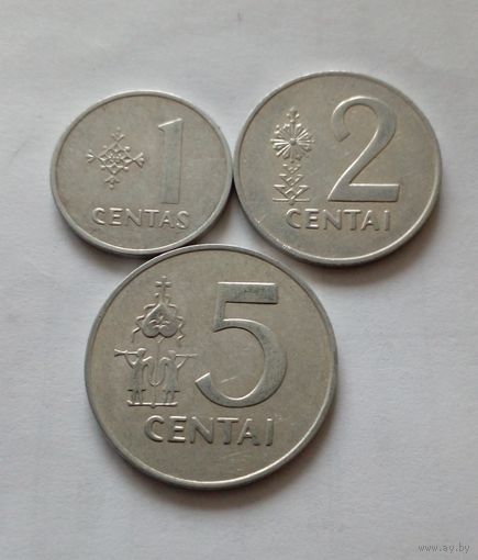 Литва.Комплект литовских центов 1991 г