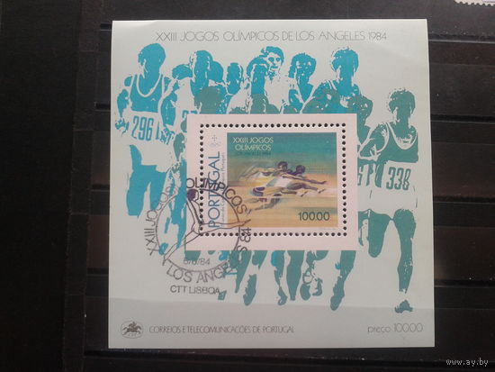 Португалия, 1984. Олимпийские игры в Лос-Анжелесе, блок. Mi-9,0 евро гаш.