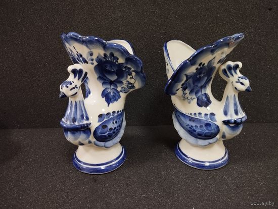 Салфетница (вазочка) Жар-птица, фарфор. Гжель