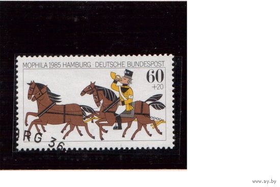 Германия(ФРГ)-1985,(Мих.1255) гаш. , Лошади