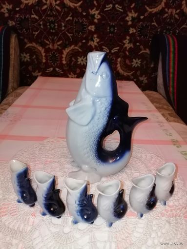 Набор рюмок с графином Рыбка из СССР