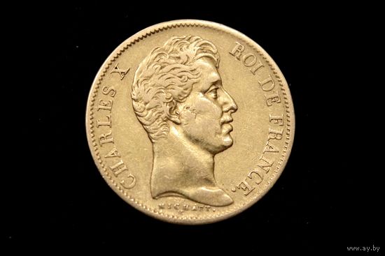 40 франков 1828 г. Франция, Чарльз X. Пореже!