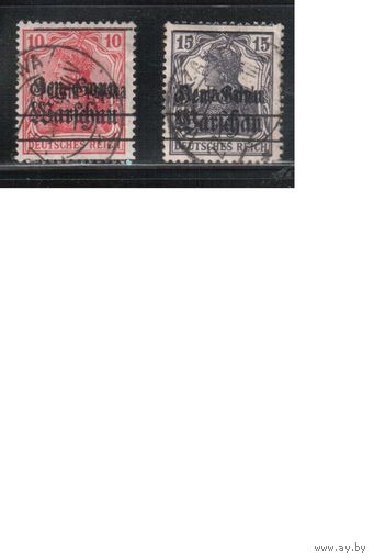 Германия(Оккупация Польши)-1916,(Мих.10,12) гаш.   , 1-я мировая война, Оккупация Польши