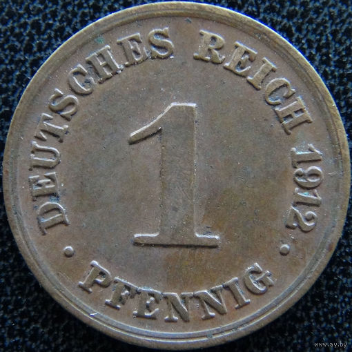 YS: Германия, Рейх, 1 пфенниг 1912D, KM# 10