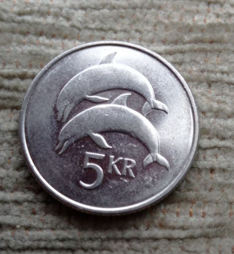 Werty71 Исландия 5 Крон 1999 Дельфины
