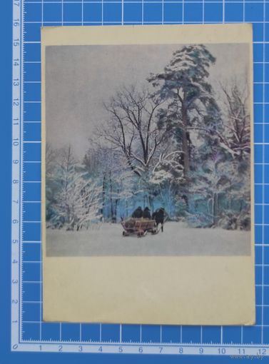 Открытка 1963 год. "Беловежская пуща. Январь". Фото В. Гипенрейтера.