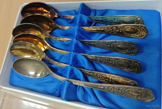 Набор чайных ложек. СССР. МНЦ. Золочение