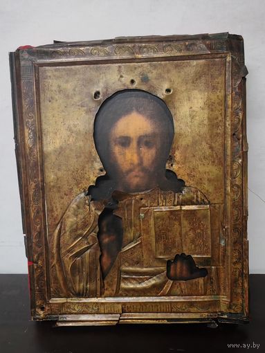 Икона "Вседержитель", 19 век с рубля.