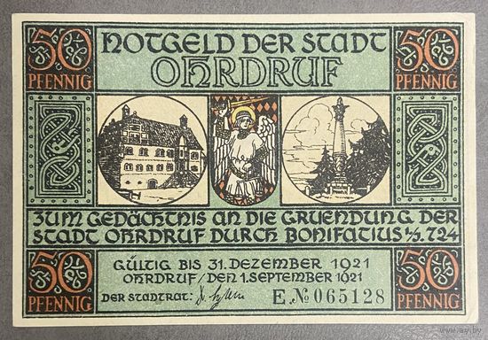 Нотгельд 50 пфеннигов 1921 год. Ордруф. Веймарская республика