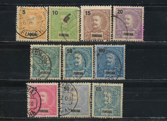 Португалия Кор Мадейра Фуншал 1897-1906 Карл I Стандарт  #14-19А,22,28-30