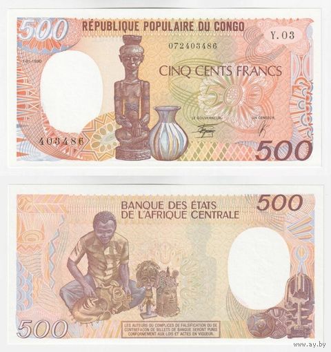 Конго 500 франков образца 1990 года UNC p8c