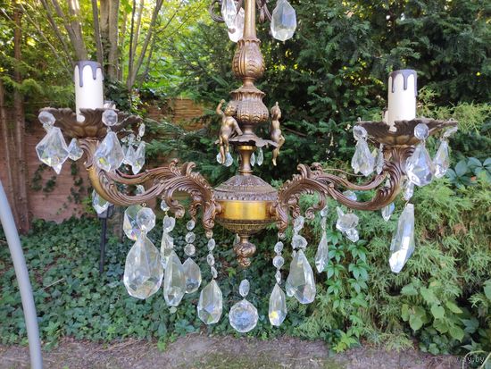 Сюжетная Люстра "Ангел", Хрусталь, Бронза. Италия.