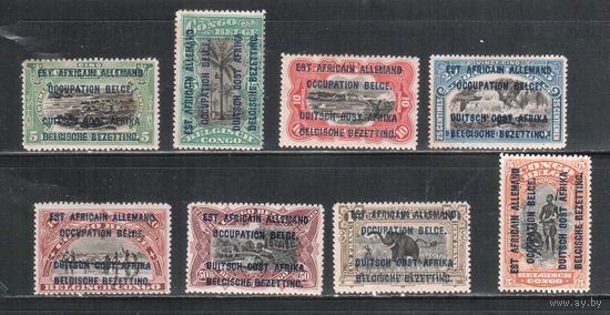 Руанда-Урунди-1916,(Мих.1-8) * , Фауна, Надп. Оккупация Германией(полная серия)