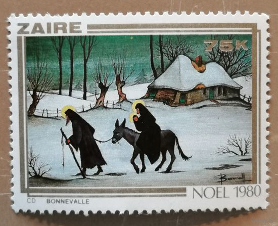 Марка Заир, Конго, Рождество, рождественская серия, 1980 г.