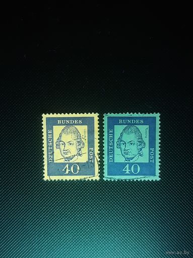 ФРГ. Стандарт. 1961г. разная бумага, гашеная