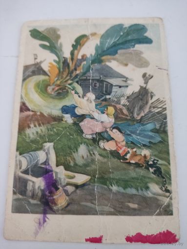 Открытка 1955г. "Репка", хкдожник И.Кузнецов