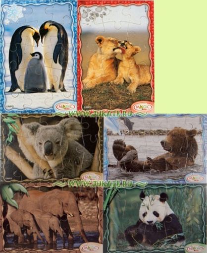 Животные, Серия пазлов. 2008г