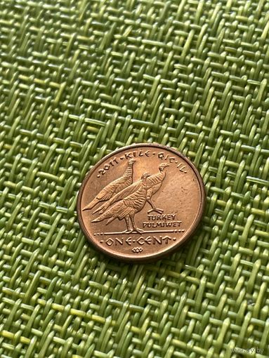 США 1 цент 2011 г Резервация племени Кайотов (частный выпуск)