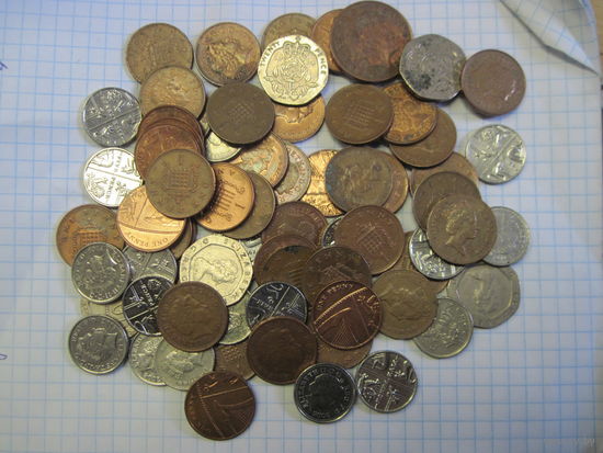 Лот монет Великобритании с рубля!