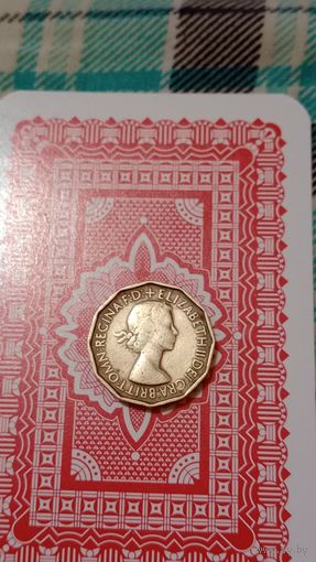 Великобритания 3 пенса 1953 коронационный