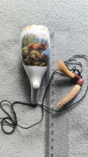 Антикварная фарфоровая чашка трубки."Олень в горах". Германия.19в Охотничья серия "Егерьская"