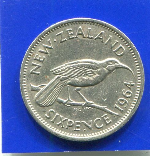 Новая Зеландия 6 пенсов 1964