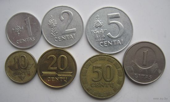 Монеты Литвы 90-х годов прошого века.-10 шт.