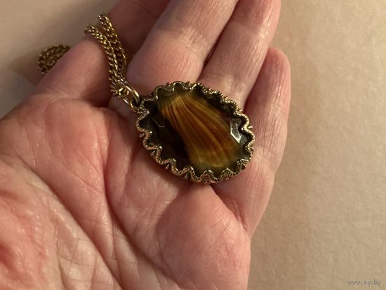 Кулон Леденец Художественное стекло в стиле Sphinx Англия винтаж