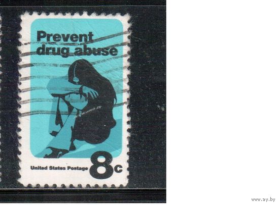 США-1971, (Мих.1050) , гаш. , Против наркотиков(одиночка)