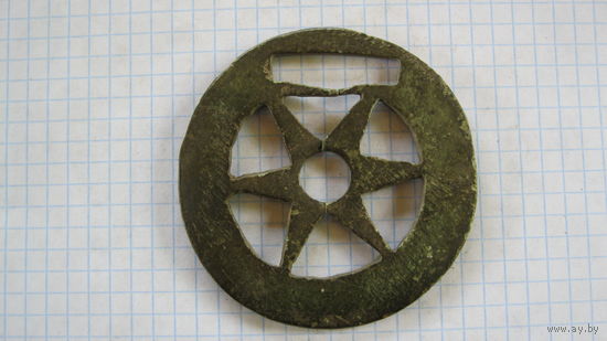 Сбруйная бляха, (пряжка?). Большая.Бронза. Литье.
