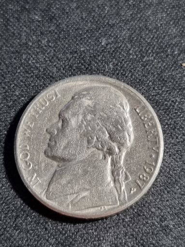 США 5 центов 1987  P