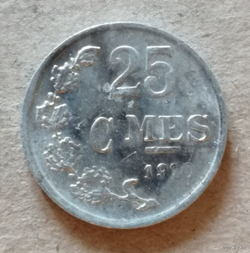 Люксембург 25 сантимов, 1970 год, KM# 45a