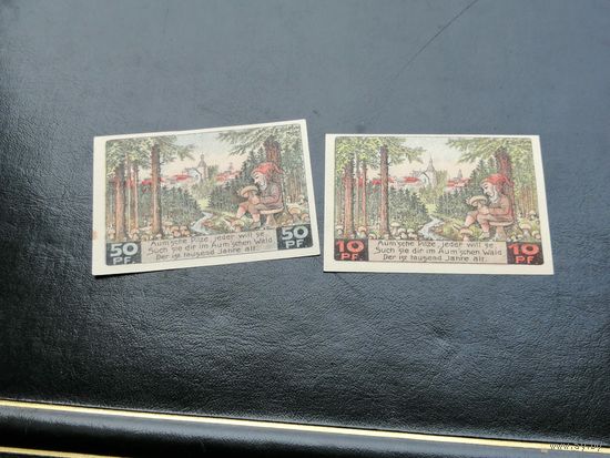 Германия нотгельд 10 50 пф (пфенингов)  1921 Auma