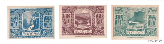 Австрия комплект из 3 нотгельдов 1920 года. Состояние UNC!